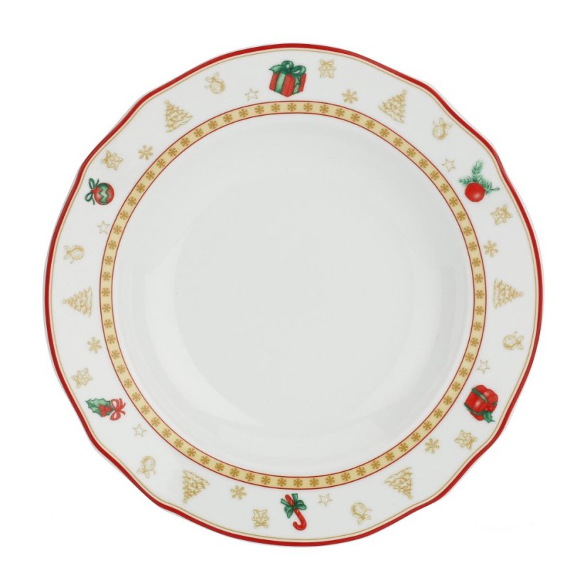 Porcelain dining set Christmas decorations 6 pcs