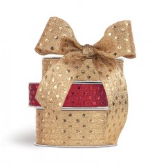Christmas fabric ribbon Polka dots 4 cm x 15 metres