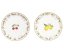 Zestaw 2 porcelanowych talerzy deserowych Wiśnie i cytryny 16 cm