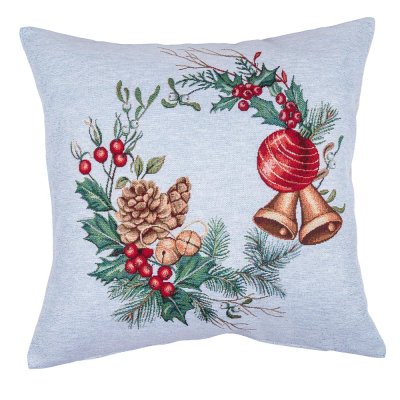Gobelínový poťah na vankúš s motívom Veniec so šiškami 45x45 cm Gobelínový poťah na vankúš s motívom Veniec so šiškami 45x45 cm