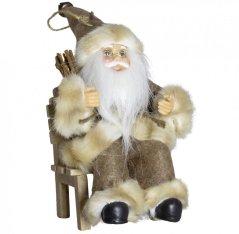 Christmas tree ornament Santa in brown coat 18 cm
