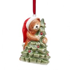 Ceramic tree ornament Teddy bear with tree 10 cm