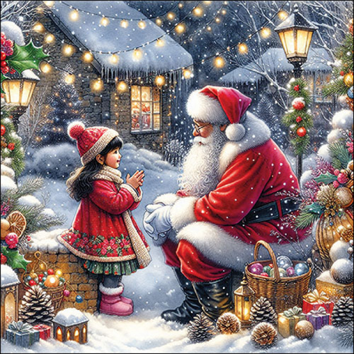 Christmas paper napkins Chatting with Santa 20 pcs