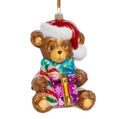Collectible glass tree ornament Teddy Bear with gift