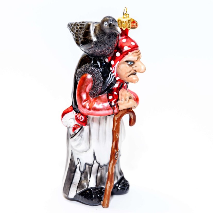 Sběratelská skleněná ozdoba na stromeček Ježibaba