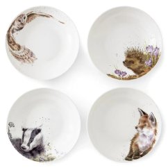 Sada porcelánových misek Lesní zvířata 4 ks