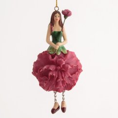 Dekorative Hängepuppe Blumenmädchen Nelke