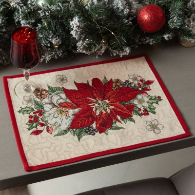 Vánoční prostírání s motivem Poinsettia 35x45 cm