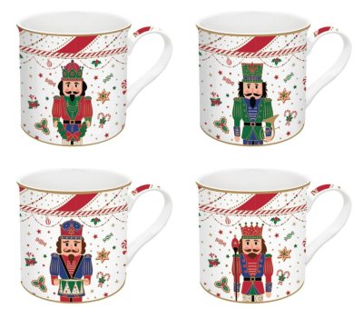 Sada porcelánových hrnků Louskáček 4 ks