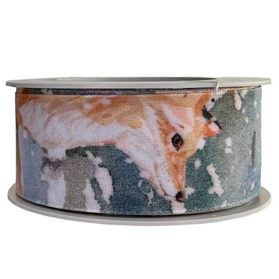 Christmas fabric ribbon Forest animals 3,8 cm x 15 meters