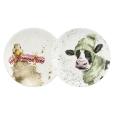 Sada vianočných porcelánových tanierov Country animals 16,5 cm 2 ks