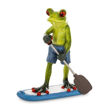Frosch-Paddelboarding-Skulptur