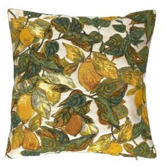 Linen cushion cover – Lemons, 45x45 cm