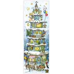 Obrázkový adventný kalendár Vianočná pyramída 21 x 70 cm