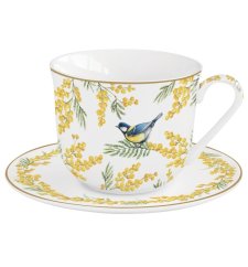 Velký porcelánový šálek s podšálkem Mimóza 400 ml