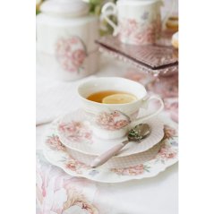 Sada dvou porcelánových šálků s podšálkem Pivoňky 220 ml