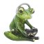 Frog statue in headphones
