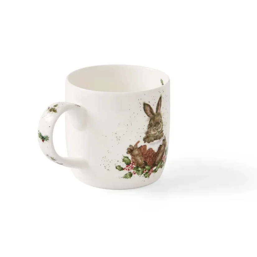 Porcelain mug Rabbit in Christmas pudding 310 ml