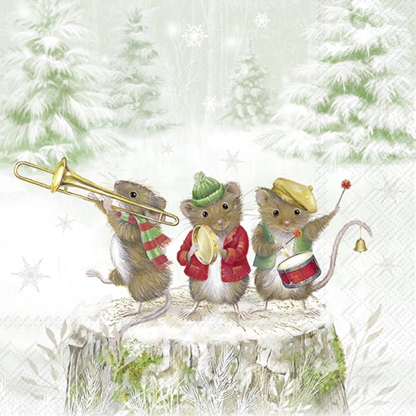 Christmas paper napkins Mouse Band 20 pcs