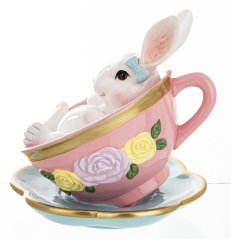 Veľkonočná dekorácia Králik v šálke