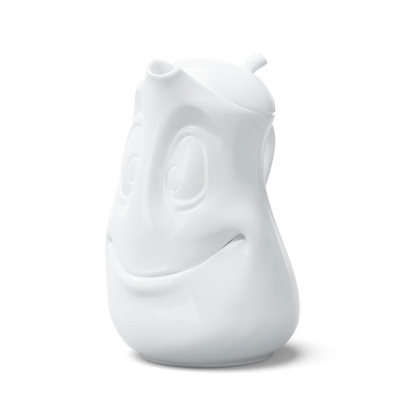 Tea pot "Good mood" in white, 1200 ml