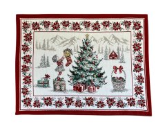 Christmas jacquard placemat Decorating the tree 35x45 cm