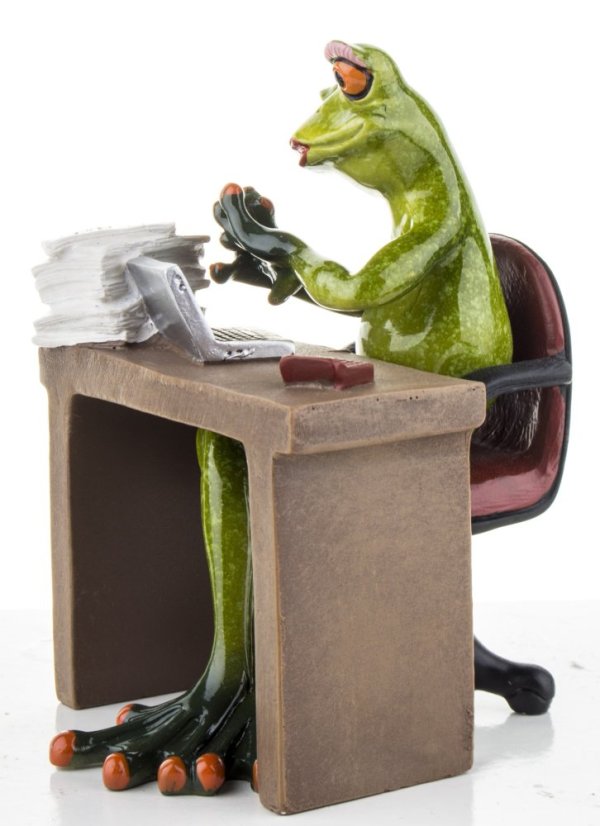 Soška Žaba Administrativní pracovník