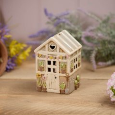 Ceramic candle holder Summer house 11 cm