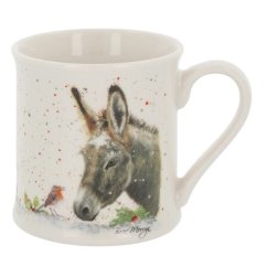 Vianočný porcelánový hrnček Osol a Sýkorka 250 ml