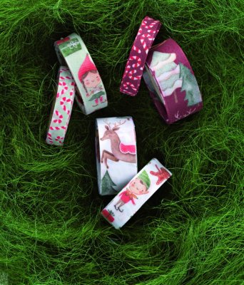 Christmas fabric ribbon Elf 2,5 cm x 15 metres