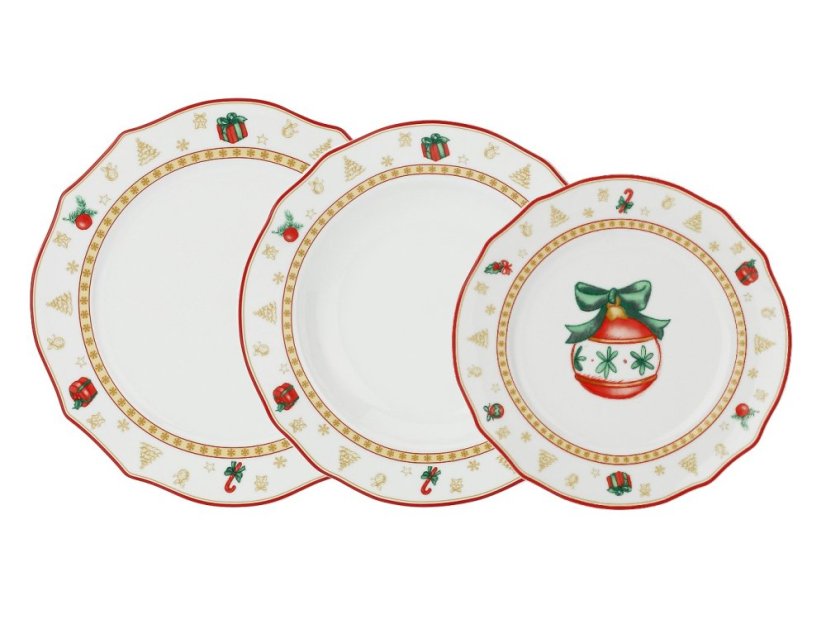 Porcelain dining set Christmas decorations 6 pcs
