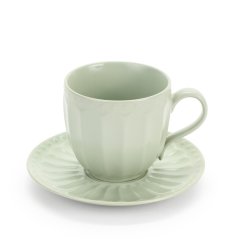 Šálek s podšálkem Pastelově zelená 310 ml