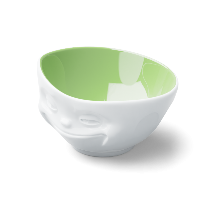 Bowl "Grinning" in white, pistachio inside, 500 ml