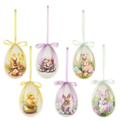 Veľkonočné dekoratívne vajíčka na zavesenie 6 ks