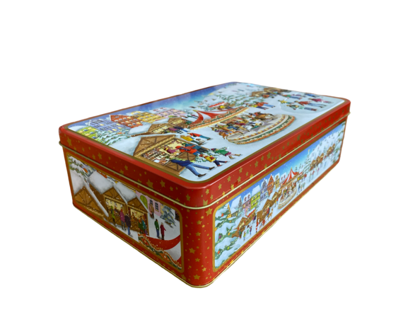 Plechová dóza "Vánoční trh"