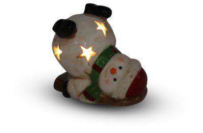 LED svícen Malý sněhulák 6 cm