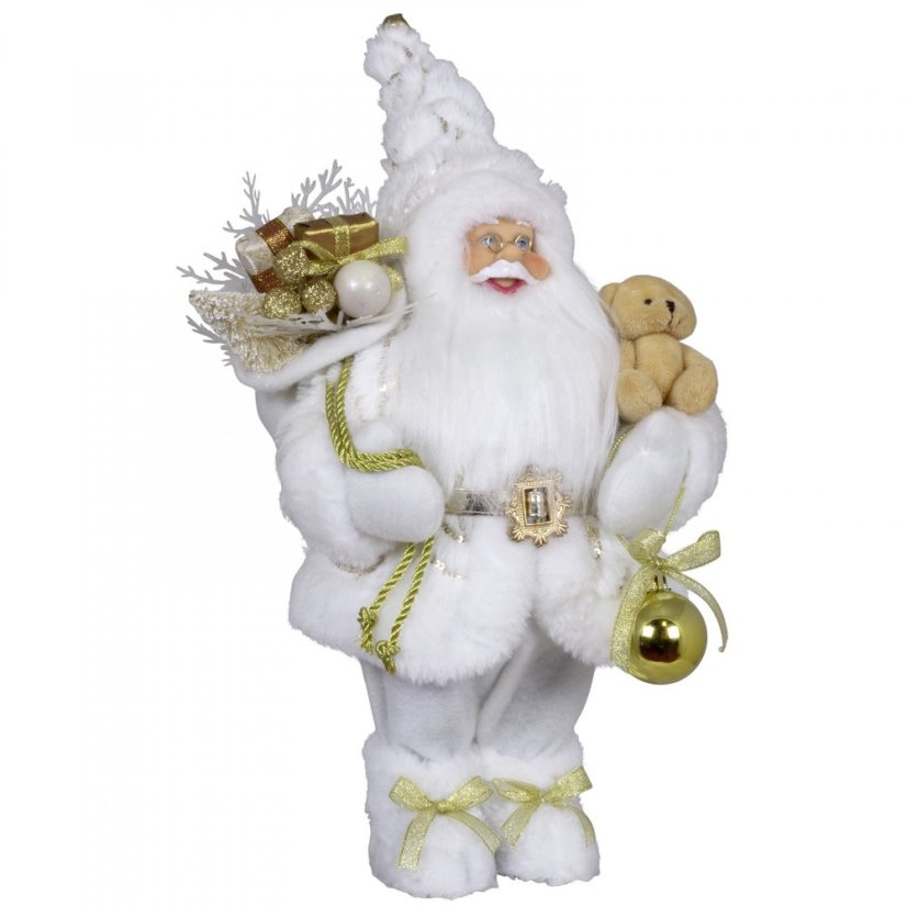 Christmas decoration Santa with teddy bear 30 cm