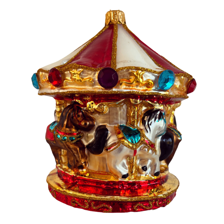 Collectable glass ornament for tree Carousel
