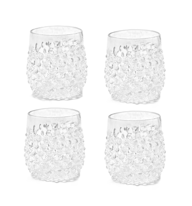 Satz mundgeblasene Gläser 4 Stück Klar 200 ml