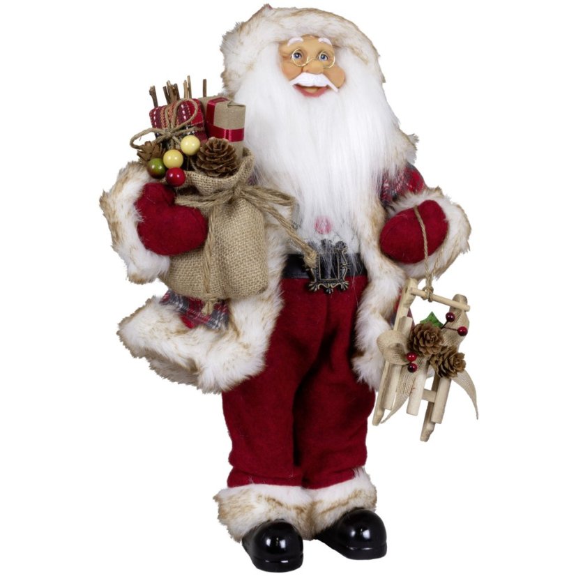 Vánoční dekorace Santa - červená kostka 45 cm