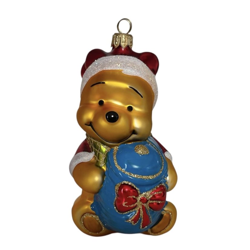 Sběratelská skleněná ozdoba na stromeček Medvídek s medem