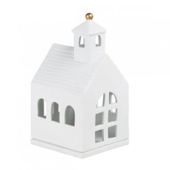 Porcelánový svícen Domek - Kaple 14 cm