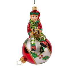 Sběratelská skleněná ozdoba na stromeček Skřítek