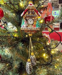 Collectible glass ornament for tree Old Clock