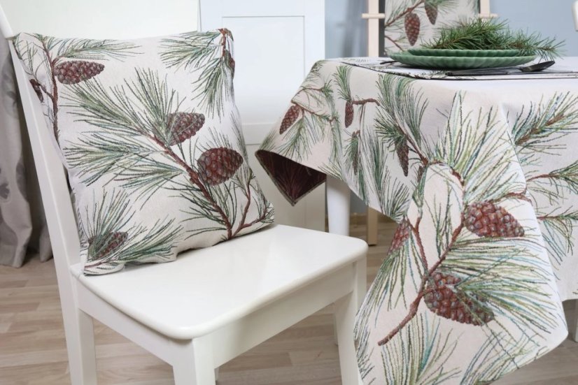 Christmas tablecloth with motif Pinecones - Size: 140x240 cm