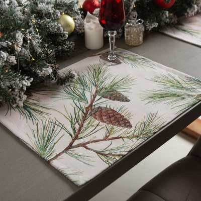 Tapestry christmas placemat with motif Pinecones 35x45 cm