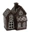 Ceramic candle holder House - Gingerbread house brown glossy 14 cm