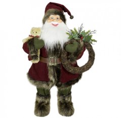 Vianočné dekorácie Santa s vencom 45 cm