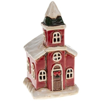 Ceramic candle holder Christmas House - Church 15 cm