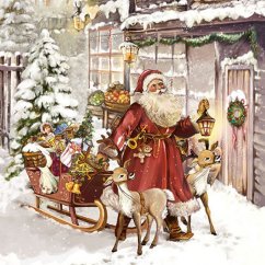 Christmas paper napkins Santa is coming 20 pcs